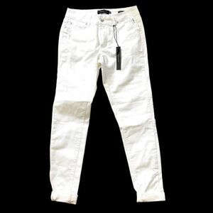 Tahari Jamie Mr Roll Cuff Skinny White Pants Sz 6/28